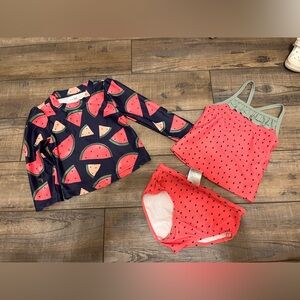 Watermelon Print Swim Set